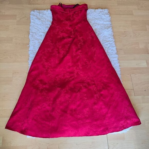 Vintage ROBERTA Womens Red Strapless Evening Dress Y2k 90s Size 5/6 - Picture 13 of 14